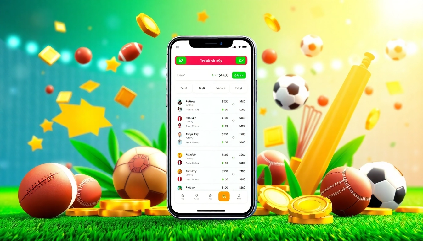 Highlight the best sports betting sites in India with an engaging app interface and vibrant sports elements