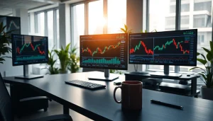 Masuk ke virus4d login slot melalui layar monitor dengan grafik keuangan.