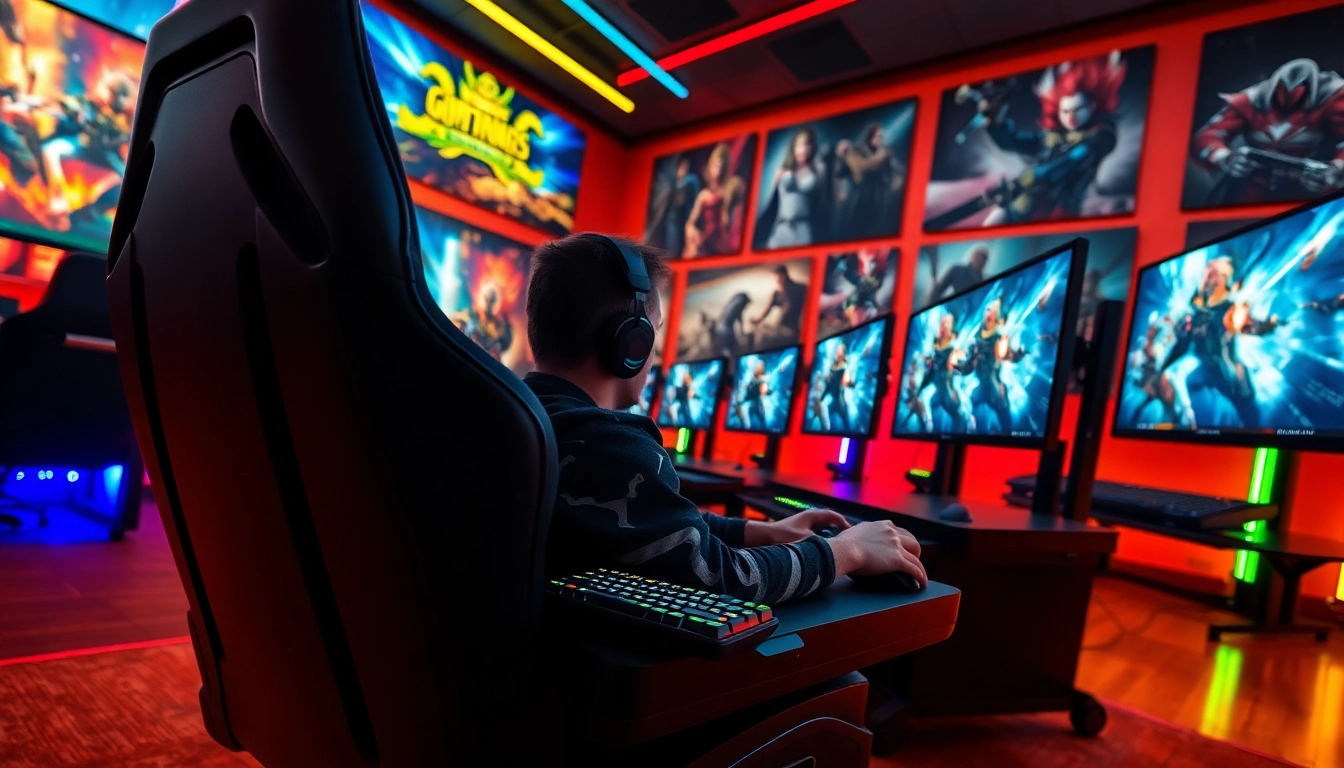 Engage in the thrill of competitive gaming with https://gamelevate.com as a vibrant gamer immersed in action.