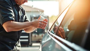 Effectively executing side window replacement on a modern vehicle by a skilled technician.