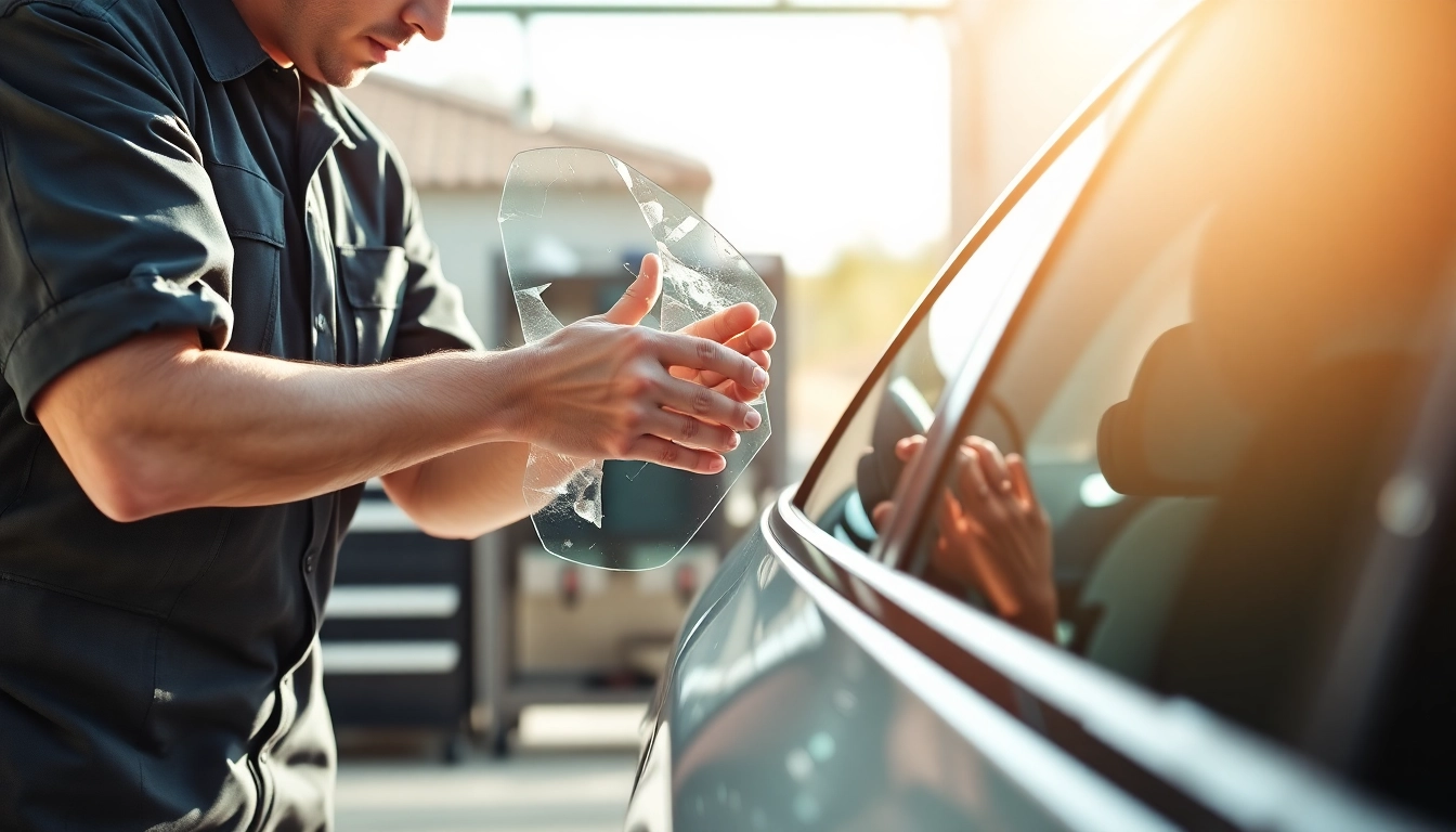 Effectively executing side window replacement on a modern vehicle by a skilled technician.