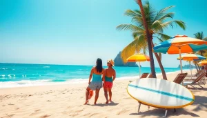 Discovering if Cabo San Lucas is safe through a serene beach scene with colorful elements.