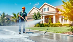 Professional pressure wash services rejuvenate driveways and homes in Kissimmee, FL.