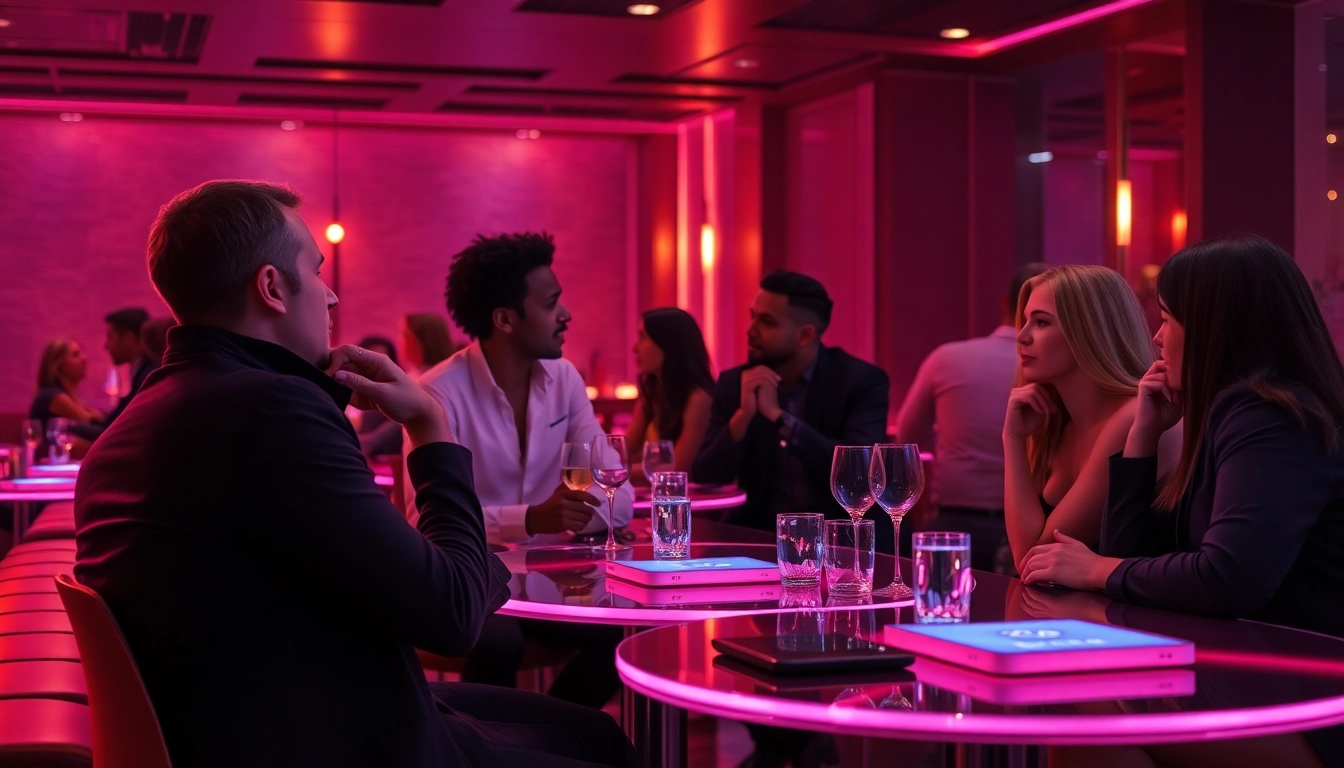 Engaging lounge scene illustrating emotional connections facilitated by sex ai technology.