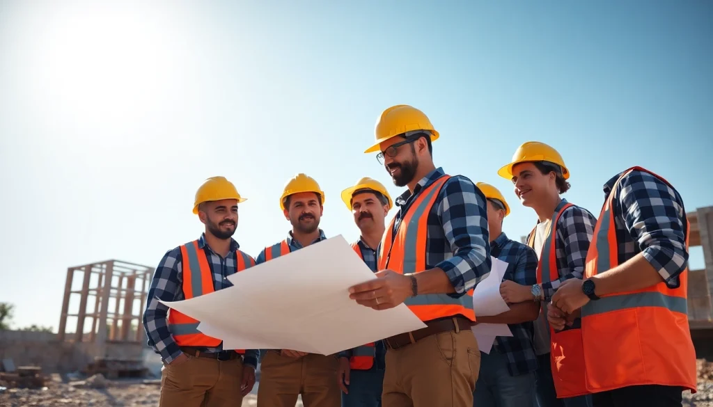 A collaboration scene demonstrating the Texas association of builders working on a construction site.