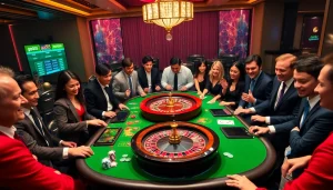 Experience the thrilling excitement of god55 as players engage at a vibrant casino table, showcasing luxury gambling.