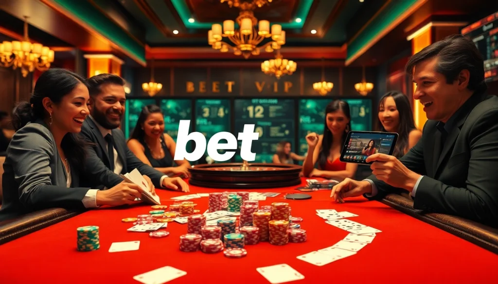 Trải nghiệm sự hứng khởi cùng Bet VIP với bàn casino đầy màu sắc, sôi động và vô số trò chơi.