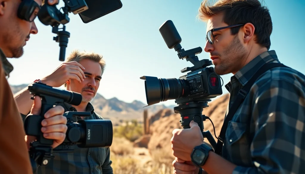 Video Production Company Phoenix showcasing a professional video production team in action with desert backdrop.