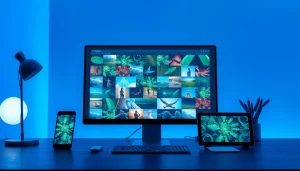 Dynamic interface of nano banana pro showcased in a modern workspace.