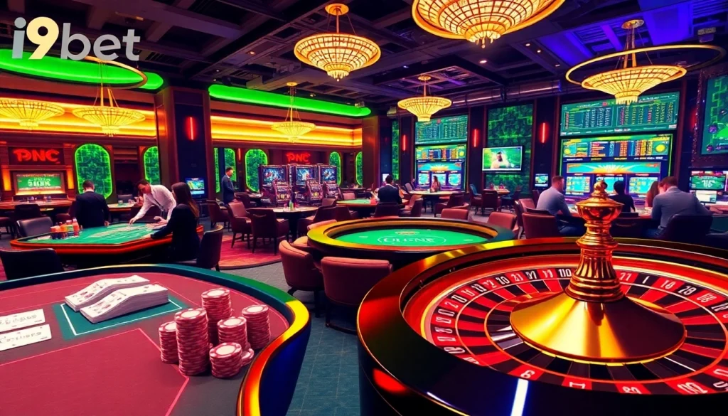 Exciting online gambling interface at i9bet with vibrant casino elements and player engagement.