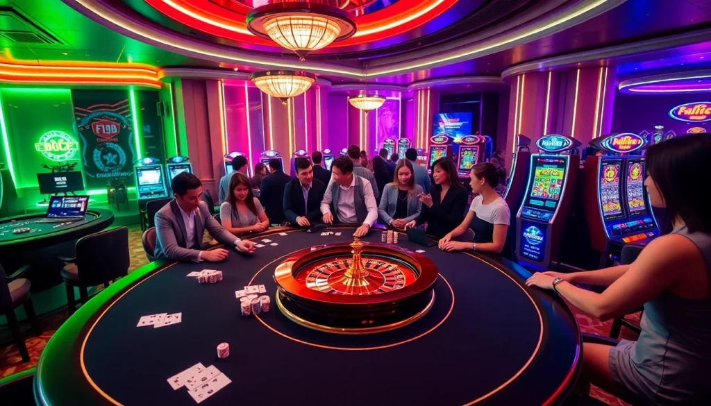 Experience the excitement of แบรนด์ F168 at a luxury online casino with vibrant games and enthusiastic players.