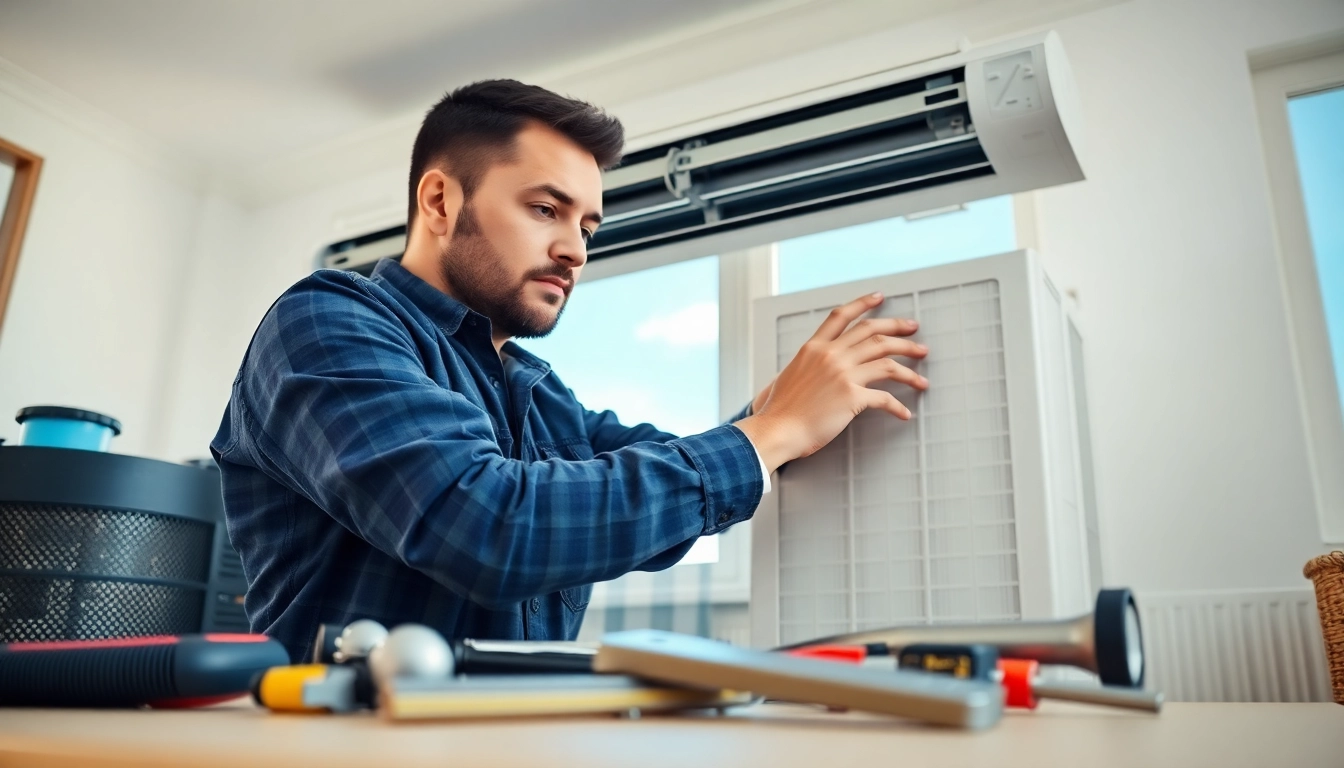 Expert technician performing ac repair mesa az, showcasing professionalism and attention to detail.