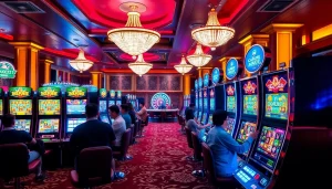 Engage in thrilling slot bet kecil action at vibrant casinos with colorful machines.