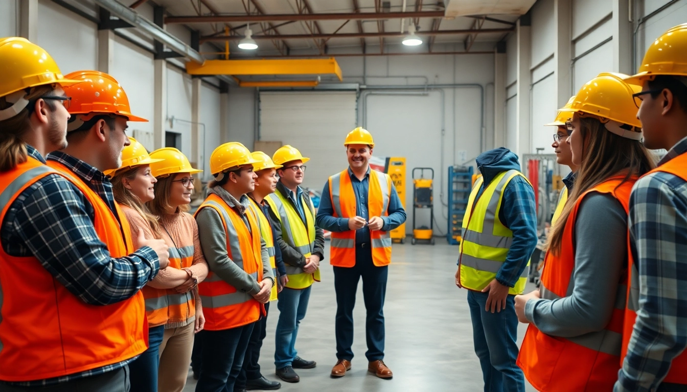 Engaging construction safety training session showcasing hands-on learning and proper safety techniques.