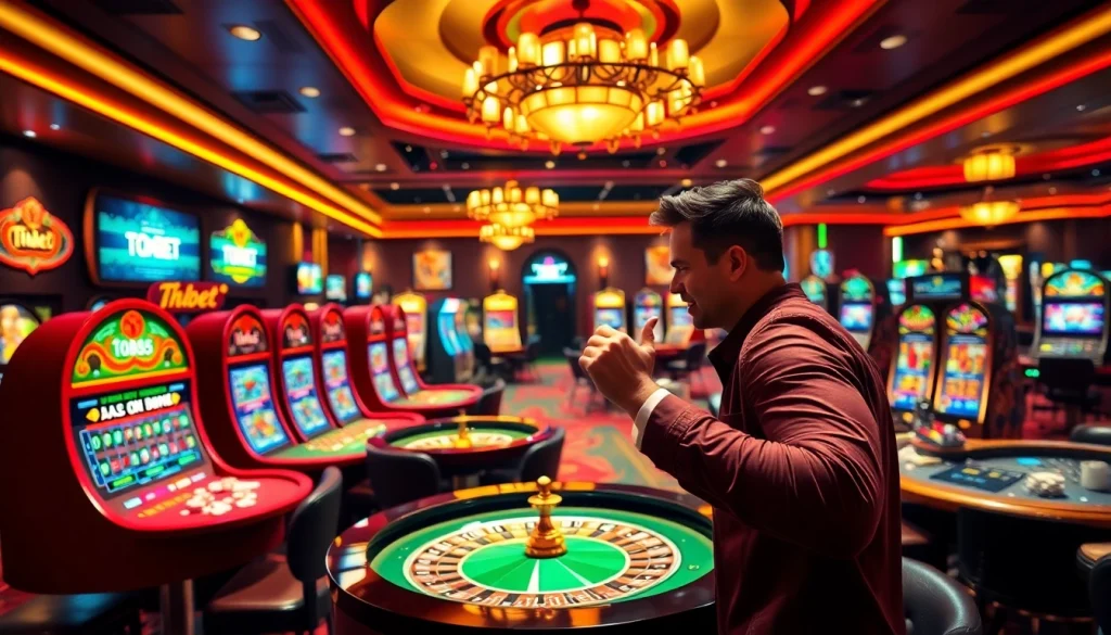 Experience thrilling betting action at Thabet casino with vibrant tables and dynamic players.