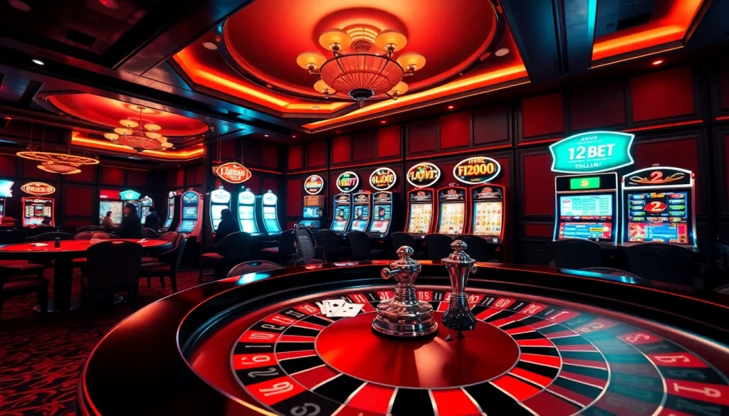 Experience the thrill of winning at 12bet with an exciting casino scene featuring dynamic games and vibrant energy.
