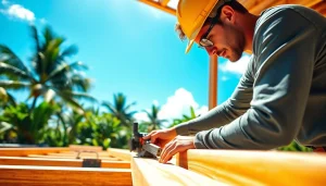 Learn about hawaii trade schools through a tradesperson engaged in carpentry on-site.