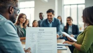 Engage in a professional resume review near me with experts in a collaborative office setting.