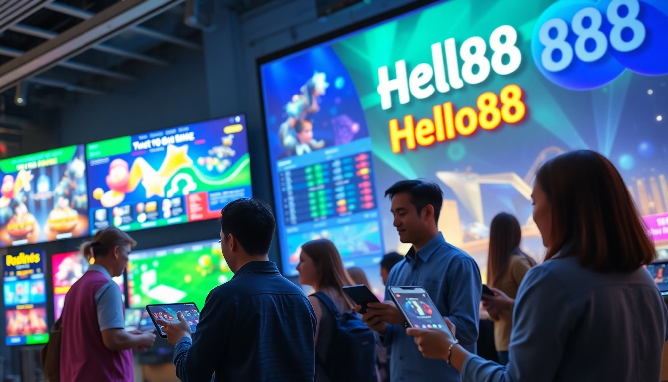 Hello88 online gaming platform showcasing vibrant player interaction and exciting gaming options.