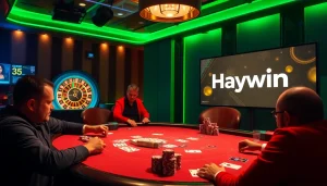 Engaging poker game at Haywin casino with vibrant chips and cards showcasing excitement.