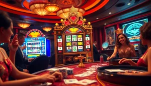 Winning on the Onicplay slot machine showcased in a vibrant casino environment with players experiencing excitement.