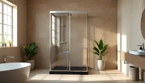 Erleben Sie die elegante sonni Duschkabine 80x80 in einem modernen Badezimmer.