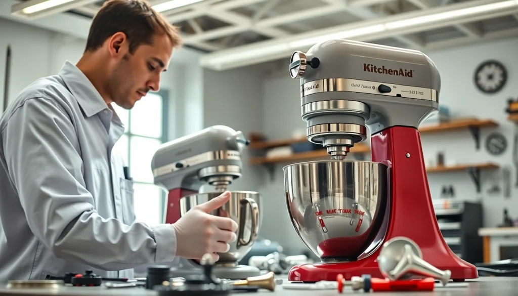 Providing expert kitchenaid appliance repair ottawa with detailed attention to the mixer.