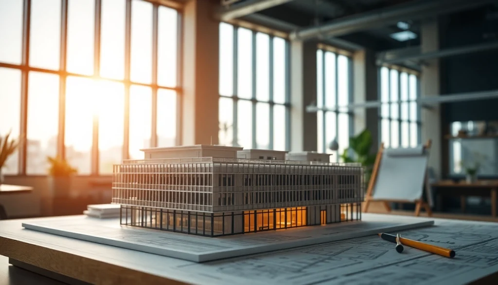 Architekturmodellbau Dortmund: Detailliertes Architekturmodell in einem professionellen Umfeld mit präziser Handwerkskunst.