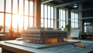 Architekturmodellbau Dortmund: Detailliertes Architekturmodell in einem professionellen Umfeld mit präziser Handwerkskunst.