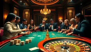 Exciting MK8 poker action with lavish chips and cards in a luxurious casino setting.