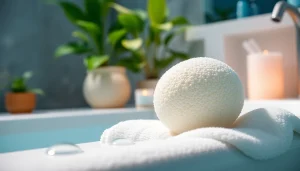 Transform your bathing experience with the best silicone loofah in a serene bathroom.