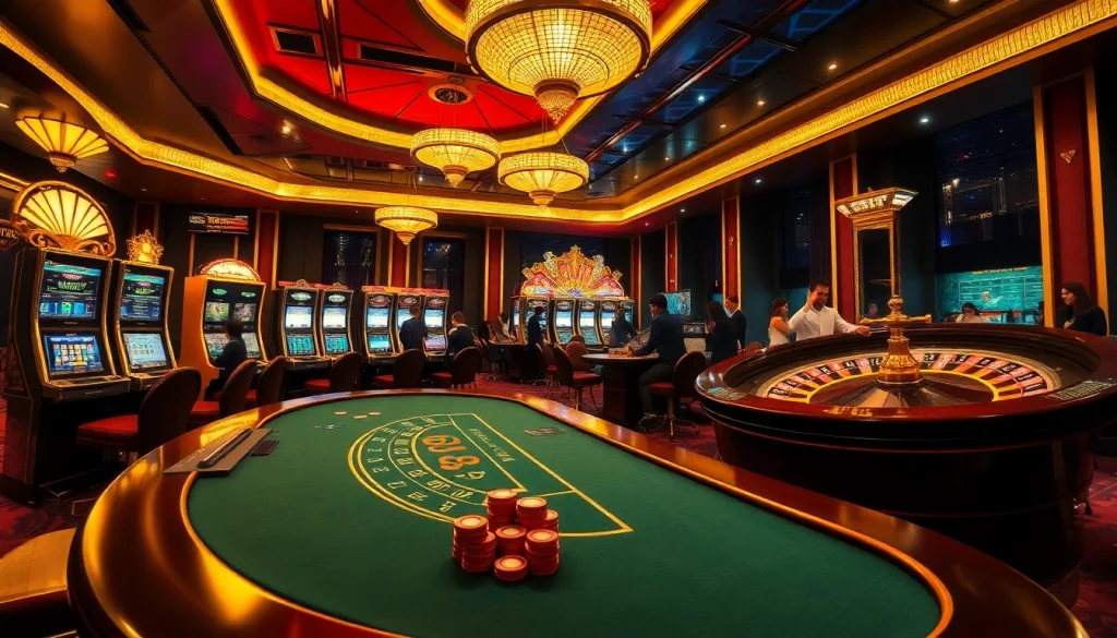 Experience the thrill of online gambling at 555win com in this vibrant casino scene.