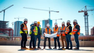 Construction association Denver members collaborating on an urban project, showcasing teamwork and planning.