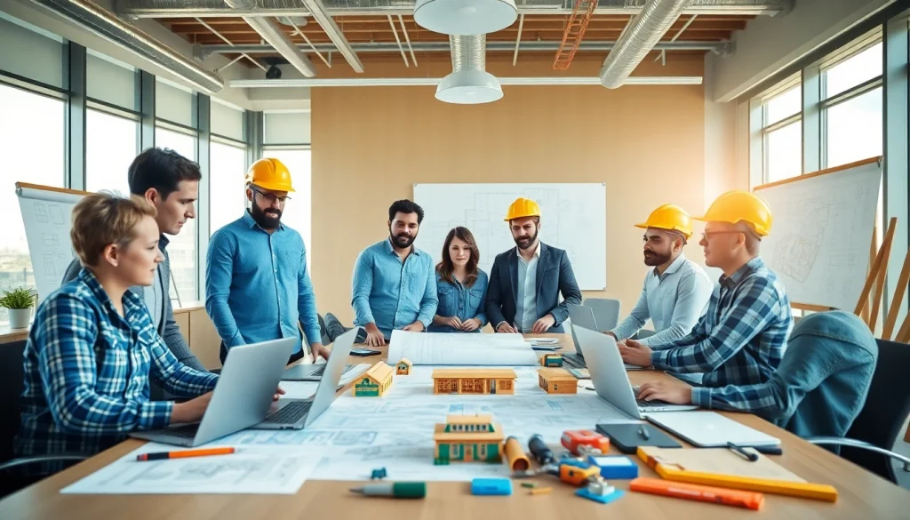 Builders of the Texas association of builders collaborate in a modern meeting space.