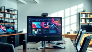 zirvegrupbilgisayar modern bilgisayar setup'ı ile verimli bir ofis ortamı sunuyor.