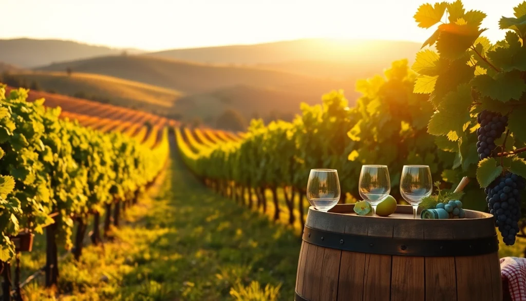 Experience the beauty of a Winery Sacramento vineyard with lush landscapes and wine barrels.
