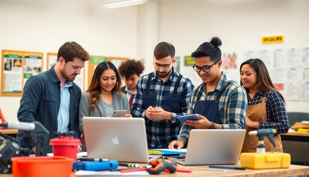 Students learning in a Trade School In Tennessee classroom, showcasing hands-on training.