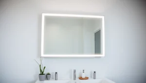 Upgrade your space with a stylish bathroom mirror with led light featuring elegant aesthetics and modern design.