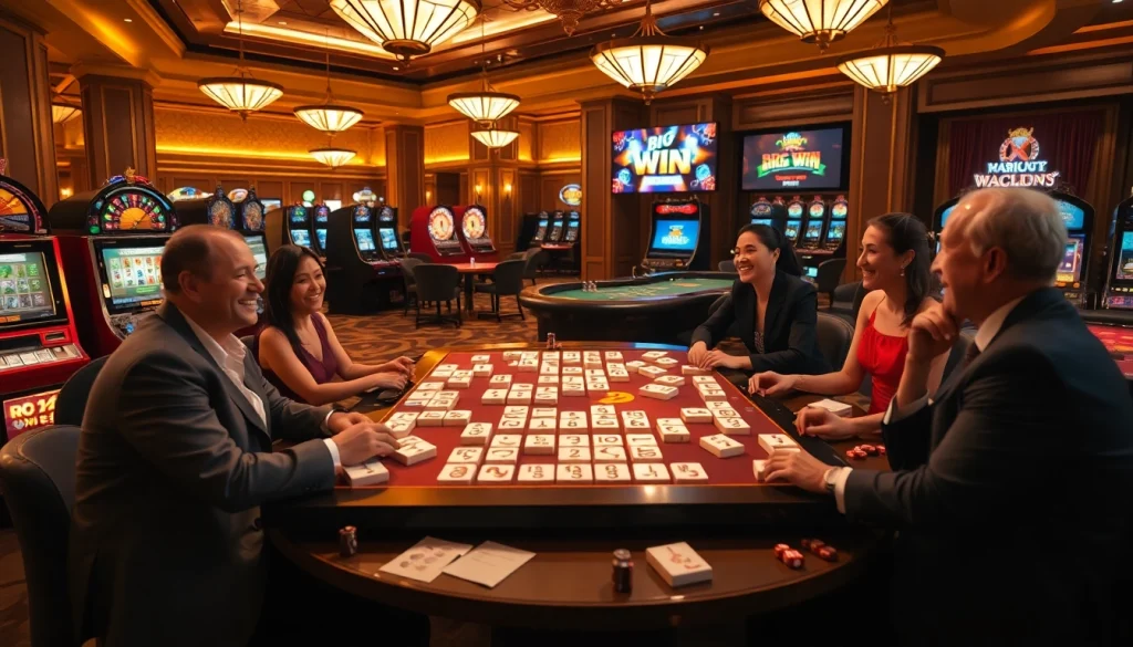 Experience the excitement of mahjong ways 2 at a bustling casino table filled with vibrant gaming elements.