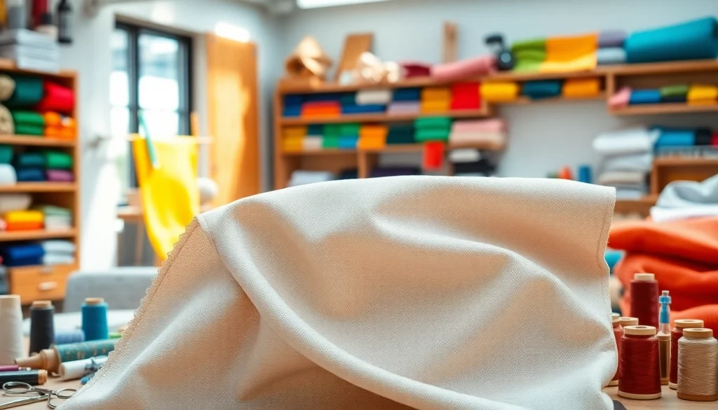 Canvas kopen: kleinschalige ambacht met kleurrijke canvasstoffen en naaimaterials.