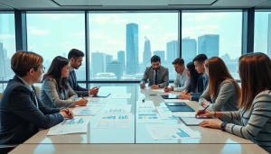 Illustration of Acquisition Planning strategies in a dynamic business meeting environment.