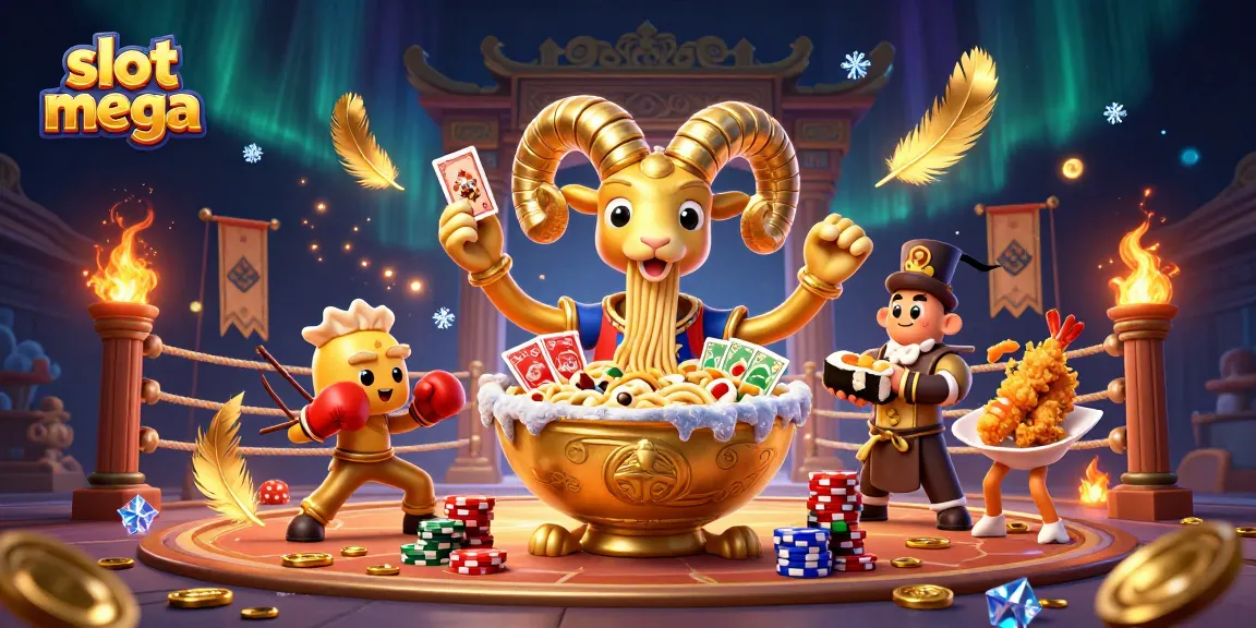 Experience thrilling wins at slot mega with this vibrant, dynamic casino scene illustration.
