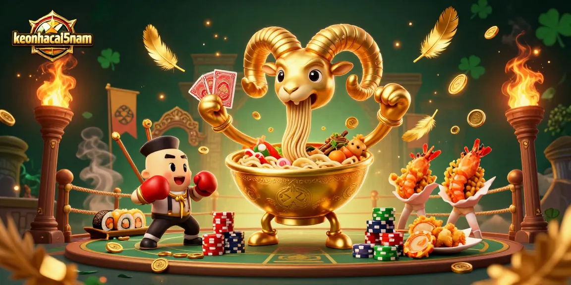 Engage with keonhacai5nam's vibrant gambling scene featuring animated casino characters and dynamic betting elements.