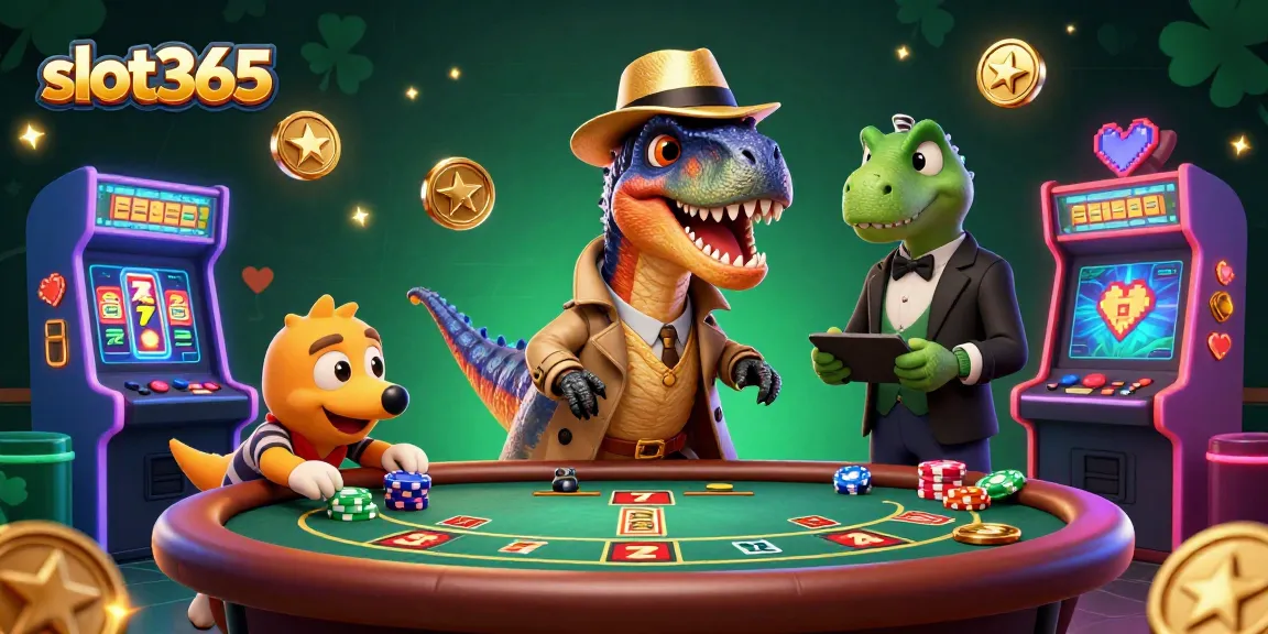 Experience exciting gaming with slot365’s vibrant card game scene featuring lively characters and casino elements.