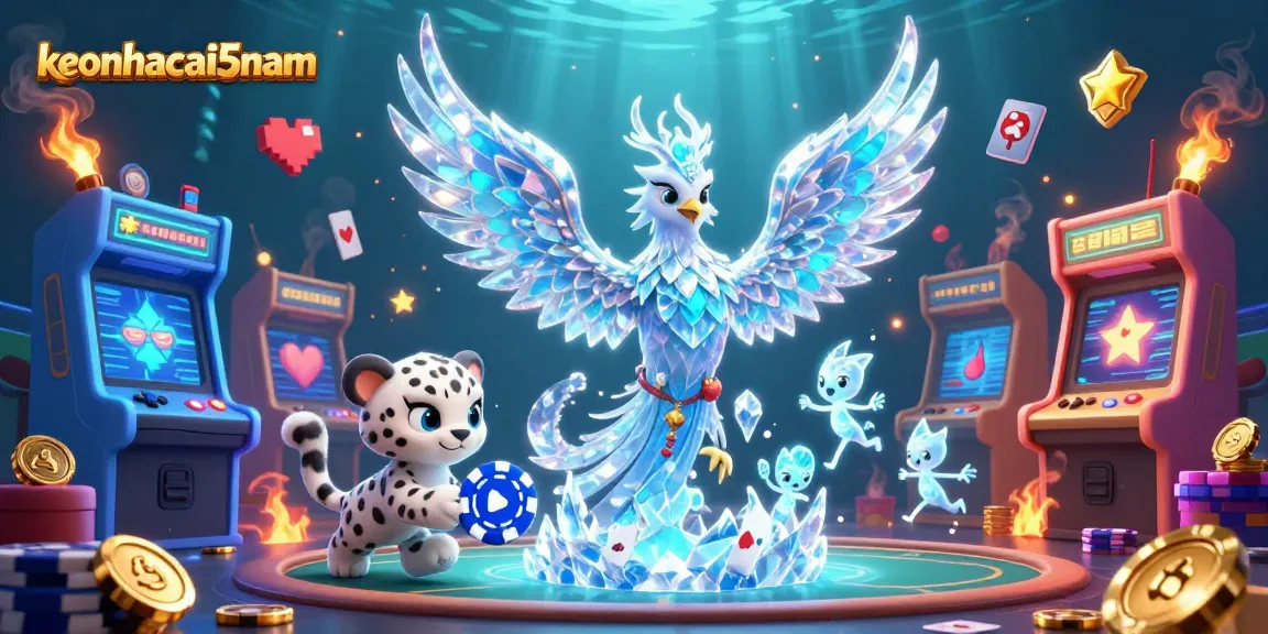 Experience exciting gameplay in keonhacai5nam with a vibrant 3D casino illustration.