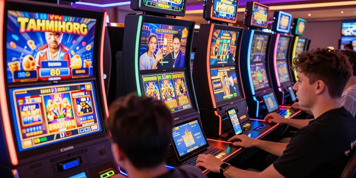 Players enjoying slot88 games in a lively online casino atmosphere.