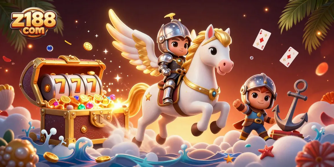 Z188 com showcases an exciting casino experience with treasure and vibrant gaming elements.