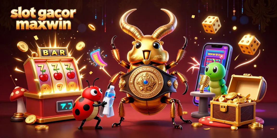 Experience slot gacor maxwin with vibrant casino elements and dynamic characters in an ultra-detailed 3D illustration.