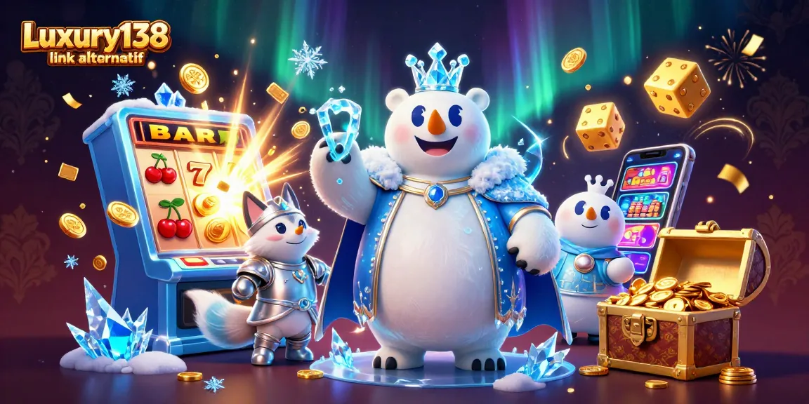 Spin the Luxury138 link alternatif slot machine for big wins with vibrant casino elements and characters.