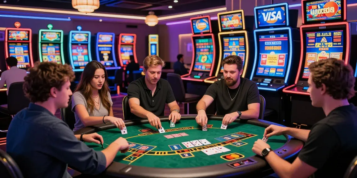 Engaging moment at a credit card casino showcasing players using Visa and Mastercard for seamless gaming, reflecting https://eatm.org.uk/.